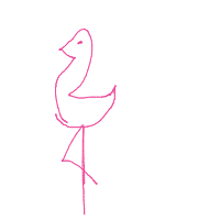flamingo standing on one leg drawing by tientien in Artbitrator