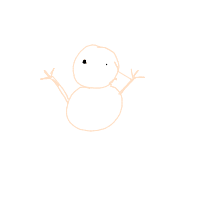 waving snowman drawing by sayang in Artbitrator
