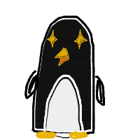 excited penguin drawing by divvyy in Artbitrator