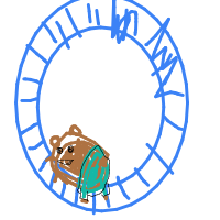 hamster on wheel drawing by divvyy in Artbitrator