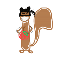 squirrel stealing food drawing by divvyy in Artbitrator
