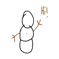 waving snowman drawing by mytzuliet in Artbitrator