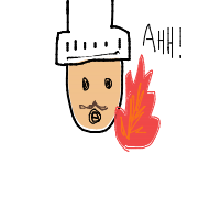 chef on fire drawing by mytzuliet in Artbitrator