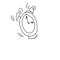 alarm clock ringing drawing by boo4u in Artbitrator