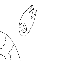 meteor approaching earth drawing by boo4u in Artbitrator