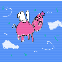 when pigs fly drawing by fruit_loops1 in Artbitrator
