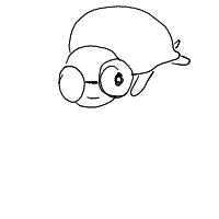 turtle with glasses drawing by highmind in Artbitrator