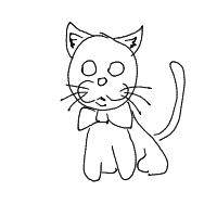 cat with tie drawing by highmind in Artbitrator