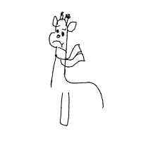 giraffe with scarf drawing by phunzn2610 in Artbitrator