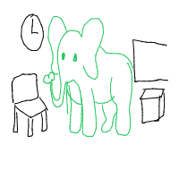 elephant in room drawing by phunzn2610 in Artbitrator