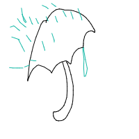 umbrella in rain drawing by phunzn2610 in Artbitrator