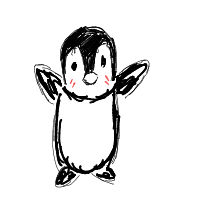 excited penguin drawing by love_is_nice_but_chips in Artbitrator
