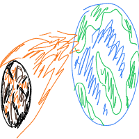 meteor approaching earth drawing by reindeersammy in Artbitrator