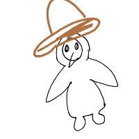penguin with a hat drawing by rose in Artbitrator