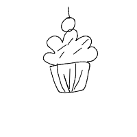 cupcake with cherry drawing by rose in Artbitrator