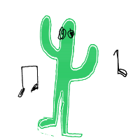 dancing cactus drawing by yourdad6942026 in Artbitrator