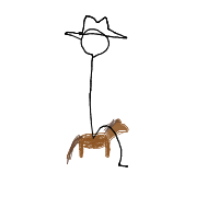 cowboy on tiny horse drawing by yourdad6942026 in Artbitrator
