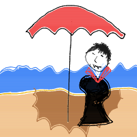 vampire at beach drawing by yourdad6942026 in Artbitrator