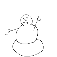 waving snowman drawing by prince in Artbitrator