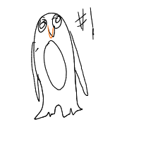 excited penguin drawing by adam2 in Artbitrator