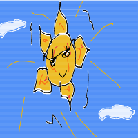 sun wearing sunglasses drawing by fruit_loops1 in Artbitrator