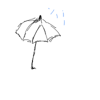 umbrella in rain drawing by blina_18785 in Artbitrator