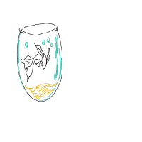 fish in bowl drawing by mimi8- in Artbitrator