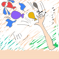 throwing water balloon drawing by lilly in Artbitrator
