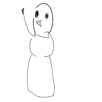 waving snowman drawing by charlotte67 in Artbitrator