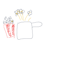 popcorn popping drawing by kiki0000 in Artbitrator