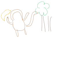 monkey with banana drawing by jube in Artbitrator