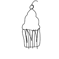 cupcake with cherry drawing by bloog in Artbitrator