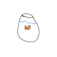 fish in bowl drawing by bloog in Artbitrator