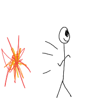 walking away from explosion drawing by bloog in Artbitrator