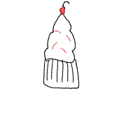 cupcake with cherry drawing by bloog in Artbitrator