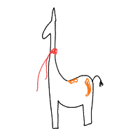giraffe with scarf drawing by bloog in Artbitrator