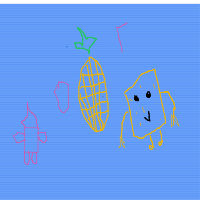 spongebob and patrick next to a pineapple house drawing by player-8ts8ggwfn in Artbitrator