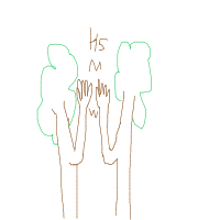 tree giving high five drawing by guest-0m5bjss8n in Artbitrator