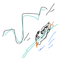 penguin sliding drawing by neffy in Artbitrator