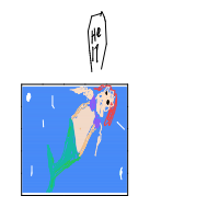 mermaid at aquarium drawing by broskis in Artbitrator