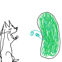 cat vs cucumber drawing by aerialshere in Artbitrator