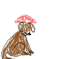 dog in costume drawing by aerialshere in Artbitrator