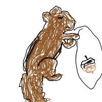 squirrel stealing food drawing by aerialshere in Artbitrator