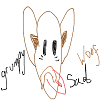 grumpy dog drawing by seannnnnnnnnnn in Artbitrator