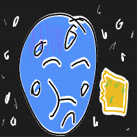 moon eating cheese drawing by chad in Artbitrator