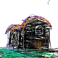 haunted house drawing by saymonyuri in Artbitrator