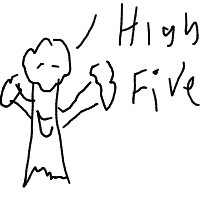tree giving high five drawing by chad in Artbitrator