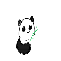 panda eating bamboo drawing by shrub in Artbitrator