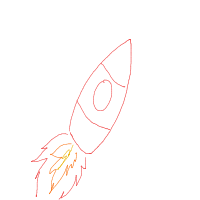 rocket ship drawing by shrub in Artbitrator