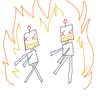 robot apocalypse drawing by shrub in Artbitrator